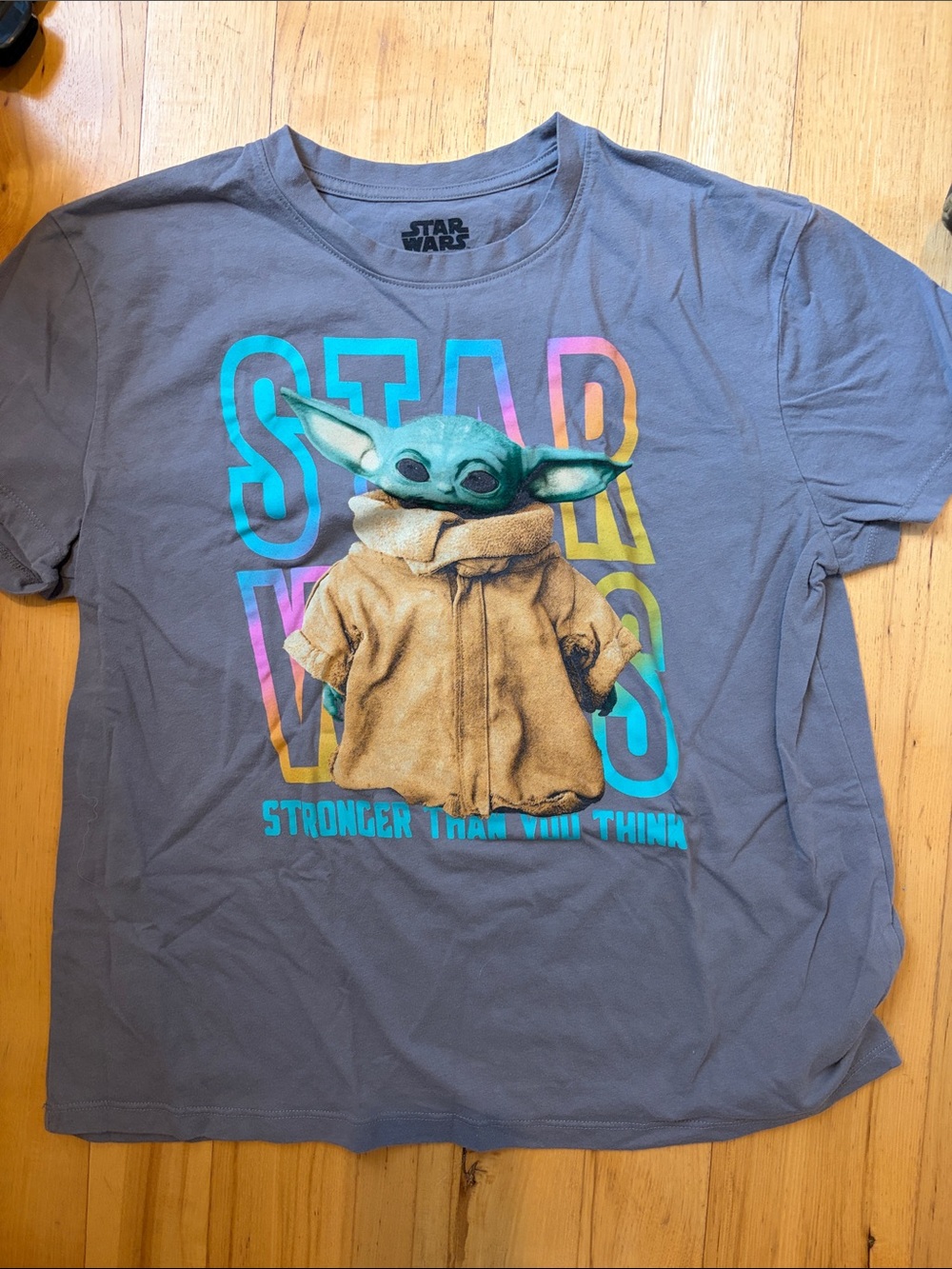 Star Wars Kids Short Sleeve Tee - Gray with Teal, Pink, Yellow Accents